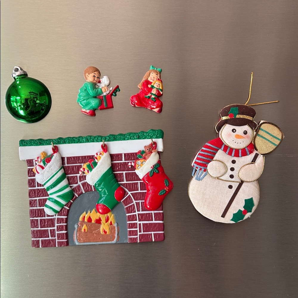 Vintage Christmas Magnets Set of 5